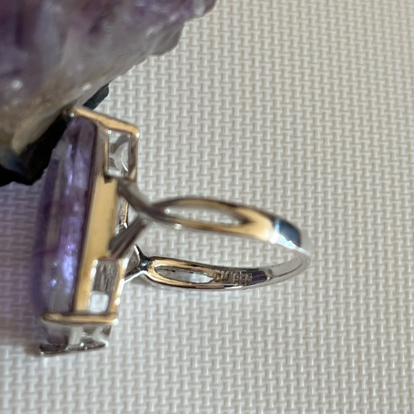 Purple Amethyst Sterling Silver Ring Size 9 - Picture 5 of 5